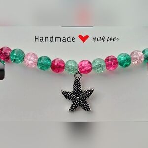 Colorful Beaded Bracelet with Starfish Charm